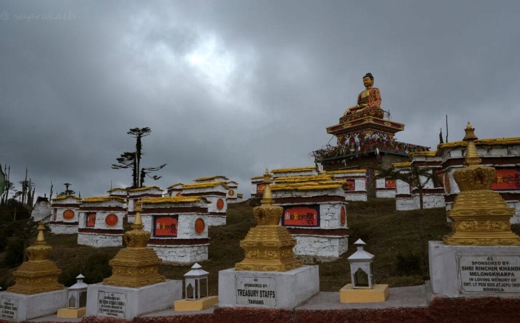 108 Manes Buddhist stupas at Mandala Top Arunachal Pradesh