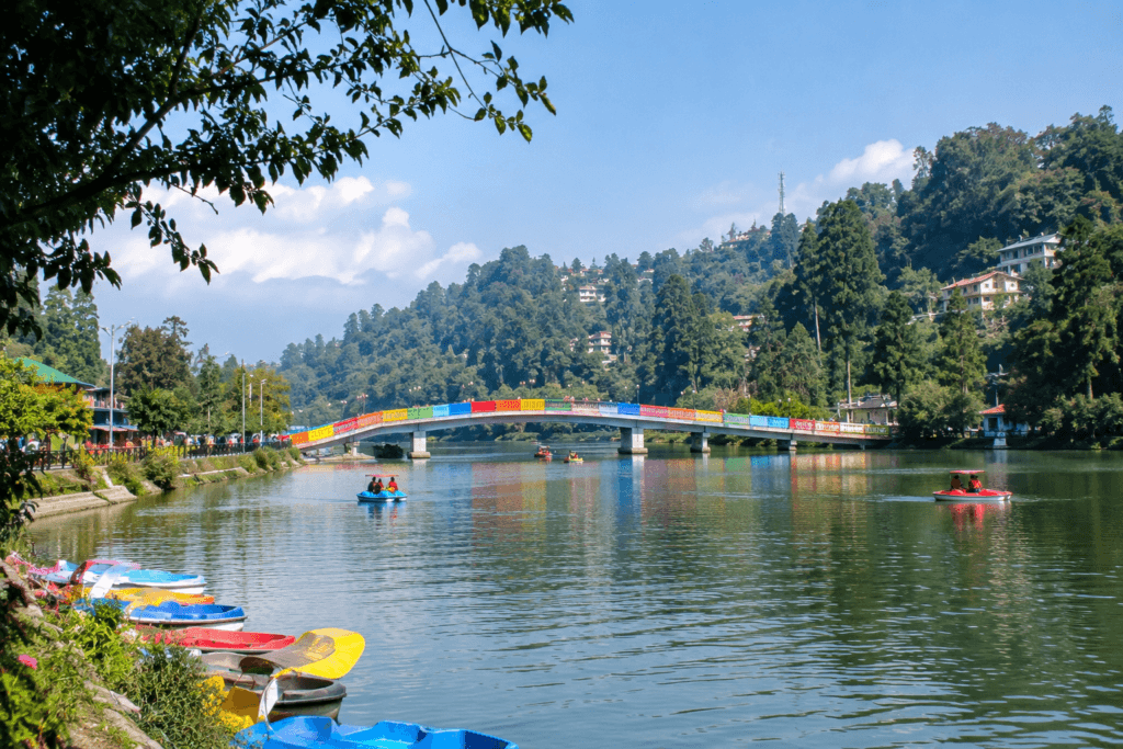 Sumendu Lake and Rainbow Bridge in Mirik, a hill station near Darjeeling