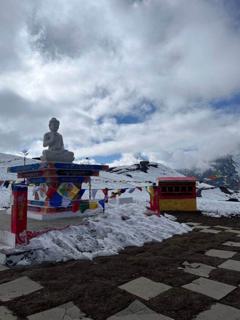 High-altitude mountain road approaching Gongkar La Pass in Arunachal Pradesh